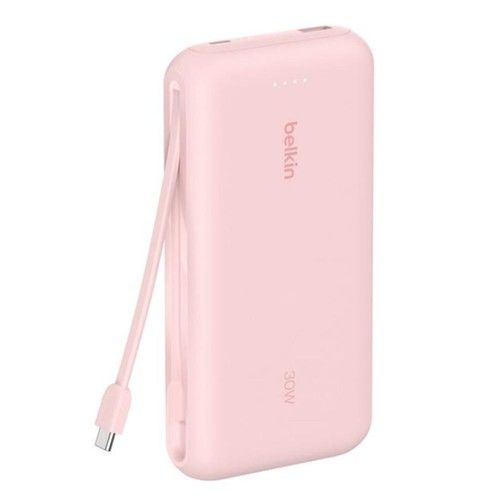 Power Bank Belkin with 30WPD + Integrated USB-C Cable 20K Rosa - Vista 2