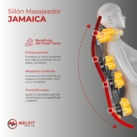 Sillon Masajeador Melfit Jamaica Rodillos Calor Bluetooth