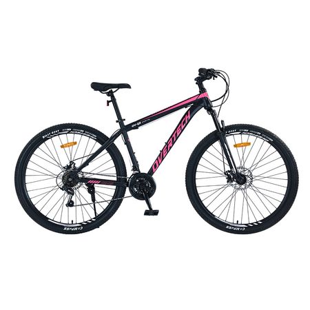 Bicicleta Mtb Overtech Q5, R29 21v Shimano, Freno Disco, Suspensión, Negro/Rosa, Talle M