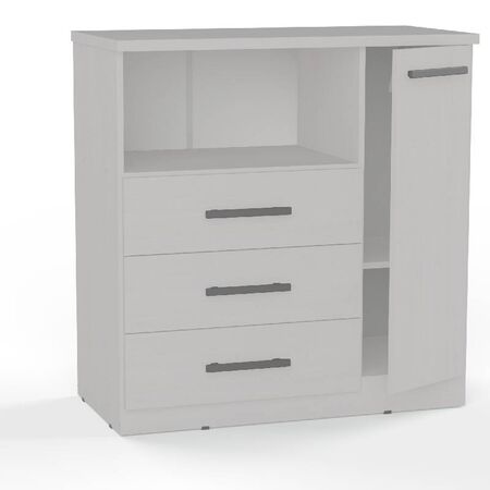 COMODA ORLANDI VE 292 PREMIUM - VENECIA, 3 CAJONES, 1 PUERTA, 1 ESTANTE