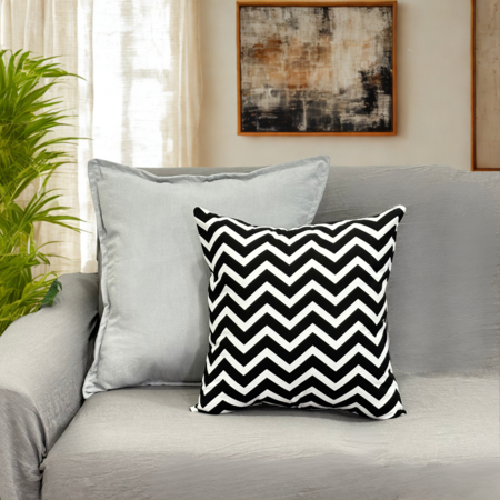 Set de 4 almohadones decorativos NEGRO con 1 pelo largo N1