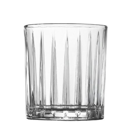 Set 6 Vaso Vidrio Labrado Ranurado 350 ml  Carol cristal