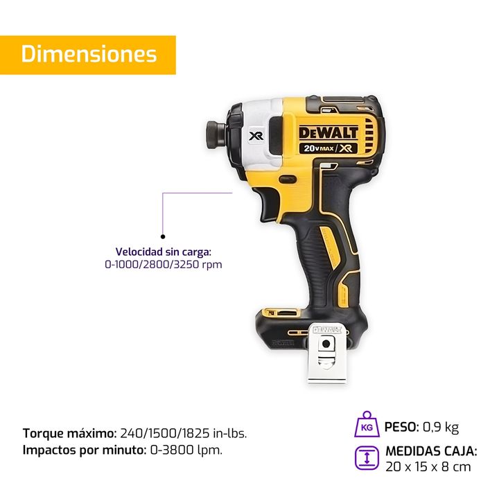 Atornillador Impacto Dewalt Inalambrico 20v Dcf887 Enc 1/4 - Vista 4