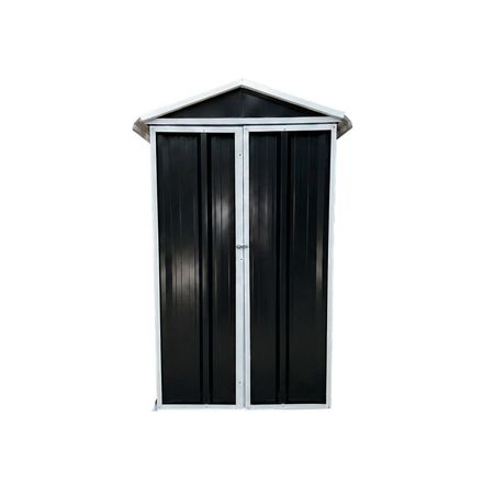 Armario Deposito Galpon de jardin 1x.58x2 Negro Piso + Estante Calibre 28 DON ACERO 