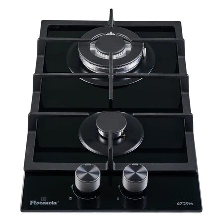 Anafe Florencia 2 hornallas Multigas Vidrio Negro Encendido a una mano 6729M
