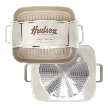Bifera 28 Cm Antiadherente Cerámico Inducción Hudson Harmony Crema