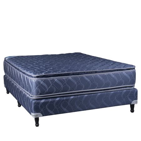 Sommier y Colchon Espejo de Luna 2 Plazas y Media 140x190x30 de Resortes Bonnell Doble Pillow de Jackard