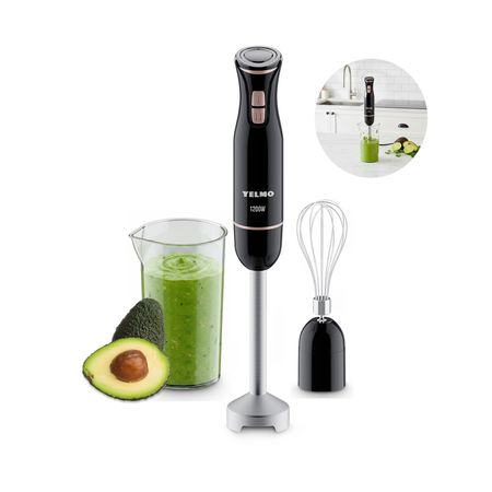 Licuadora De Mano Yelmo Lm-1550 Color Negro 1200w Acero Inoxidable Con Vaso