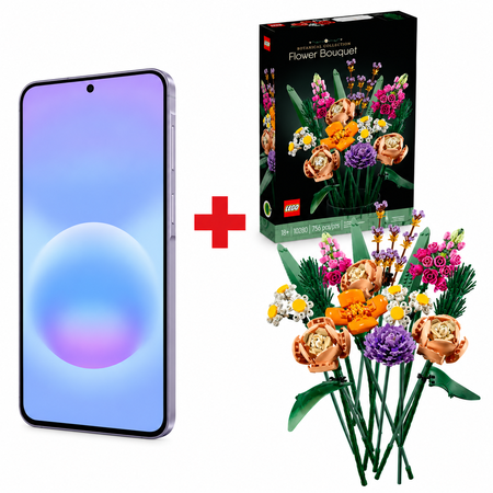 Combo Dia de la Madre Celular Samsung A37 256/8GB Lavanda + Ramo de Flores Lego 10280