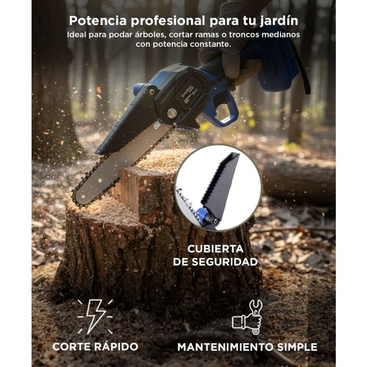 Mini Motosierra Electrica Gadnic Inalambrica + 2 Baterías - Vista 4