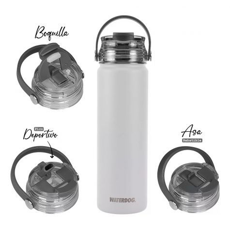 BOTELLA DEPORTIVA AKWA 650 CC BLANCO WATERDOG - Vista 2