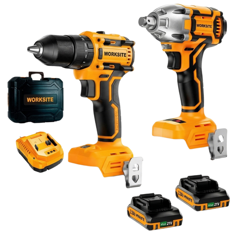 Kit Llave De Impacto 10mm 21v + Taladro De Impacto Worksite