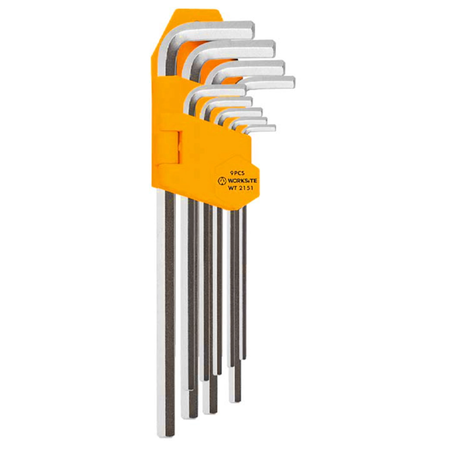Juego De Llaves Allen Hexagonales Worksite 9 Piezas Vanadio