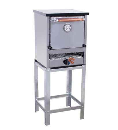 Horno Pizzero 3 Moldes Con Carlitera Acero Inoxidable Danda Plateado