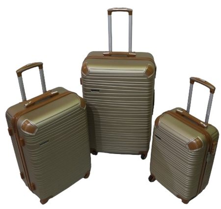Set De 3 Valijas Rigida Abs North Tiger Traful 4 Ruedas 360° 20/24/28 Marron