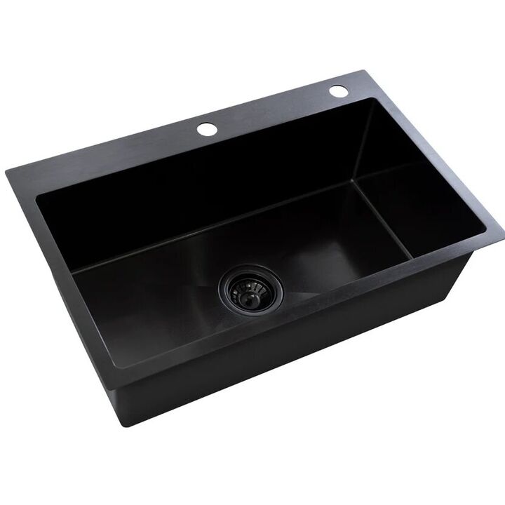 Pileta de Cocina Etna Simple 718B Black Satinado Mi Pileta - Vista 1