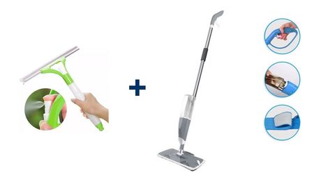 KIT LIMPIEZA SPRAY MOP + LIMPIAVIDRIOS 3 A 1