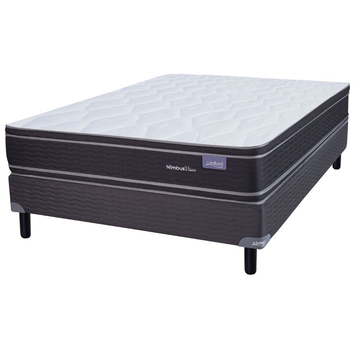 Colchon y Sommier Inducol Nimbus Visco Queen Size 150x190x26 Espuma de Alta Densidad Doble Pillow Viscoelastico - Vista 2