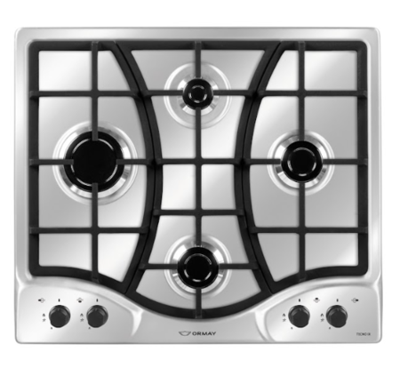 Anafe Multigas 4 Hornallas Con Encendido Rejillas Fundicion Tecno Ix Inox Ormay