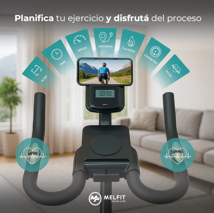 Bicicleta Fija Spinning 6kg Melfit Fx200 Freno Magnetico - Vista 4