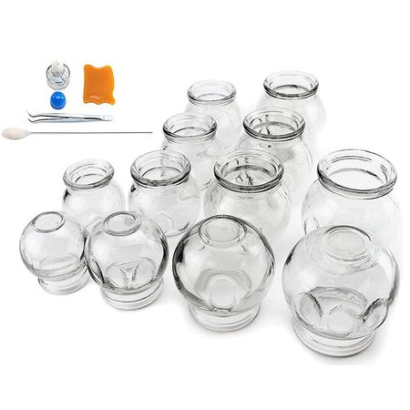 12 Ventosas De Vidrio Gadnic Alivio Y Relajación Muscular 