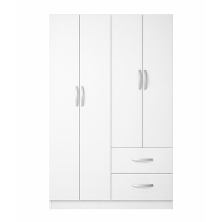 Ropero Placard 4 Puertas y 2 Cajones Blanco Mate Maximo Family