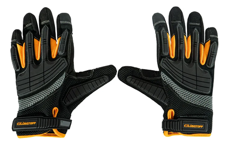 Guantes Anti Impacto Mecanico Lusqtoff L7852 Pvc Ajustables Negro