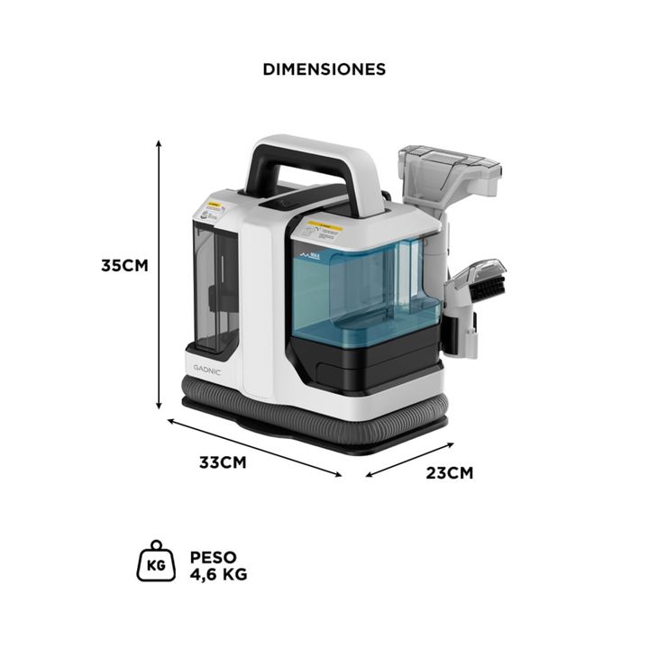 Aspiradora Limpia Tapizados Gadnic Manguera Y Picos Intercambiables Portátil 700 W - Vista 7
