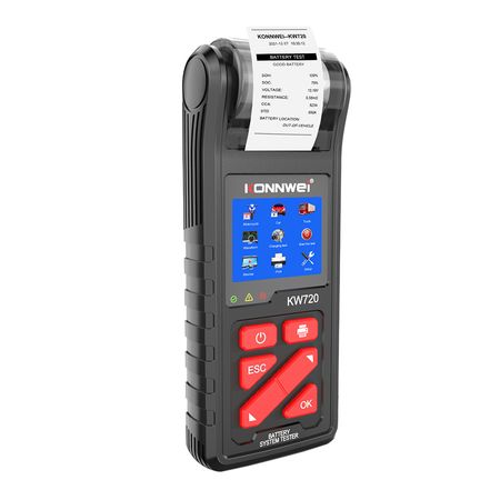 Analizador de Baterías Konnwei Kw720 Con Impresora y Display 6v-30v + Rollos