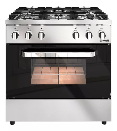 Cocina Industrial Morelli EX Acero 820 Multigas 5 Hornallas 16069 Con Visor