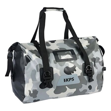 Bolso Estanco Drop 46l Moto Viaje Nautica Reflectivo Valvula Gris camo