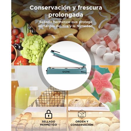 Selladora de Bolsas Gadnic S400 40cm c/ Regulador 8 Niveles Alta Potencia