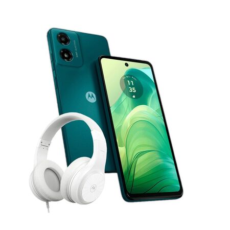 Combo Moto G04S 6.5" 4+64GB Sea Green + Auricular Vincha XT120 Negro