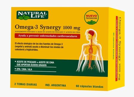 Natural Life Omega 3 Synergy Chia + Fish Oil X 60 Capsulas