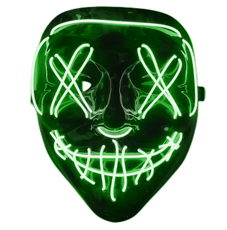 Máscara de Fiesta Verde Gadnic Halloween Luces Led
