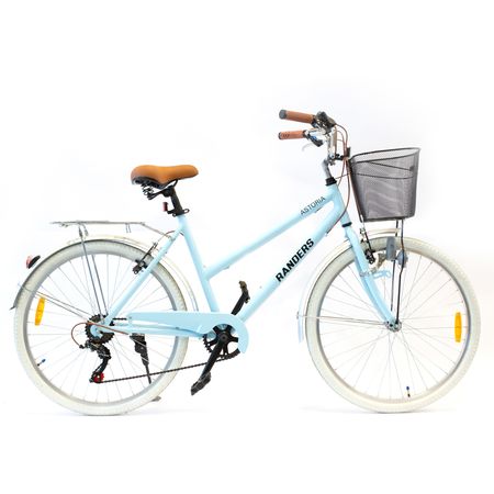 Bicicleta De Paseo Randers 26p Aluminio 7 Vel Celeste Bke-726-C