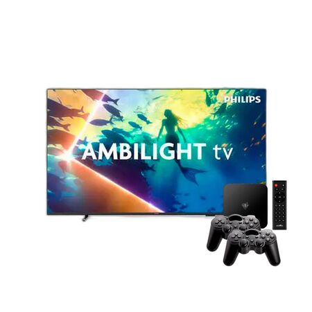 Combo Smart TV Philips 65" 4K LED Ambilight + Consola Level Up Retroplay