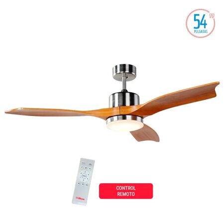 Ventilador de Techo de Madera Liliana 137cm Control Remoto 60w 6 Velocidades Luz VTHM601