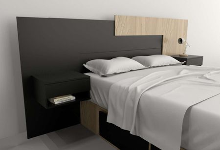 Respaldo Box 1,80m.y 2,00m. Olmo F. Negro M. Tables