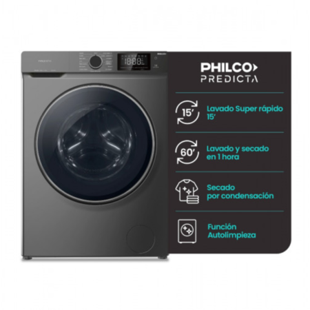 LAVASECARROPAS PHILCO INVERTER PREDICTA PHLS128GT 12KG