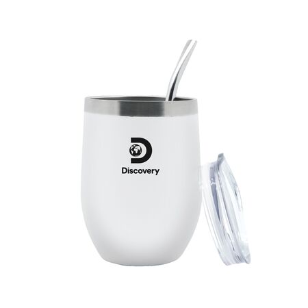 Juego De Mate Discovery Térmico Acero Inoxidable + Bombilla De Mate color blanco