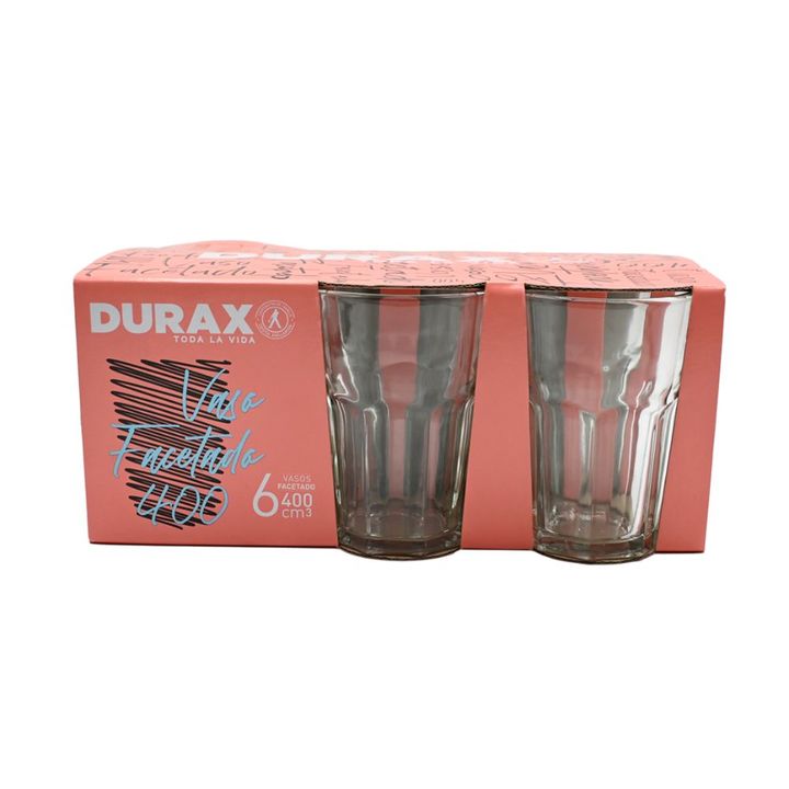 Pack Durax 6 Vasos Facetado 400 Cc - Vista 2