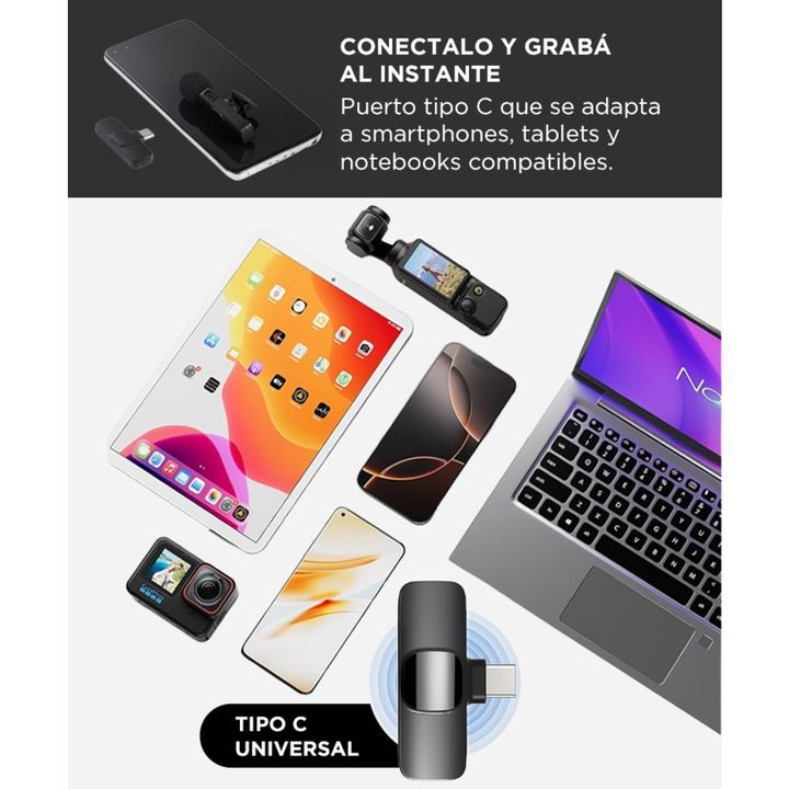 Set de Micrófonos Inalámbricos Minis Gadnic Usb Tipo C - Vista 4