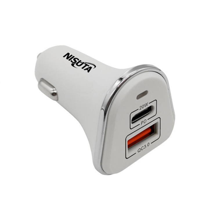 CARGADOR NISUTA AUTO USB Y USB-C 12V (C:BLANCO NSAD12US2QC) - Vista 1