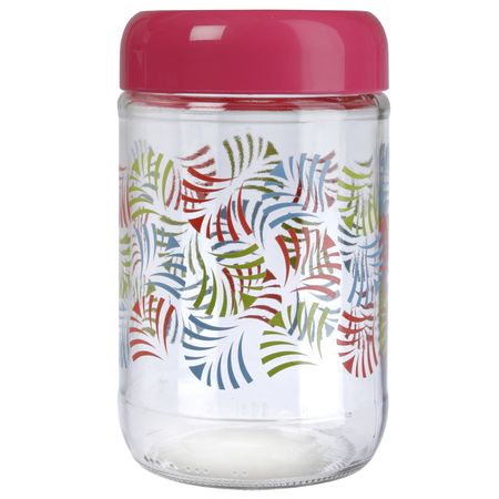 Frasco Caramelero Mediano Recipiente Hermético 1000 Cc Fucsia