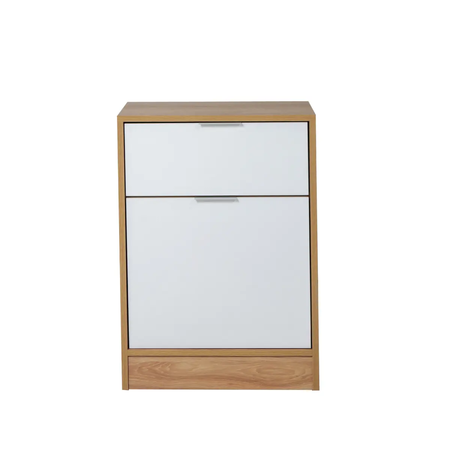 Mesa De Luz Ricchezze Murano 1cajon 1puerta Hickory Blanco 35208389