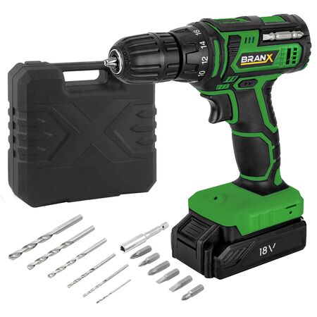 Taladro Atornillador Inalmbrico Branx Bateria 18v Litio