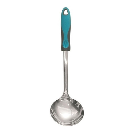 Cucharon Sopa Acero Inoxidable Mango Azul Utensilio Cocina