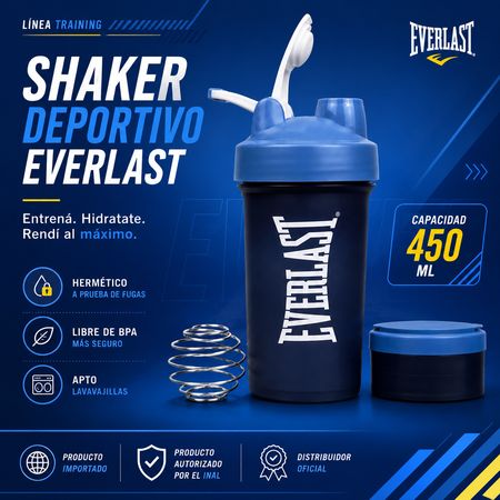 Vaso Shaker Everlast deportivo con doble compartimiento 450ml