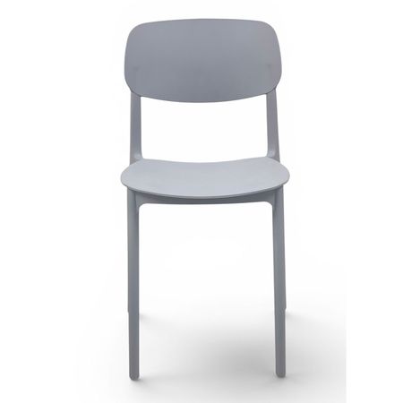 Silla Interior/Exterior Apilable Plástico Gris Lady